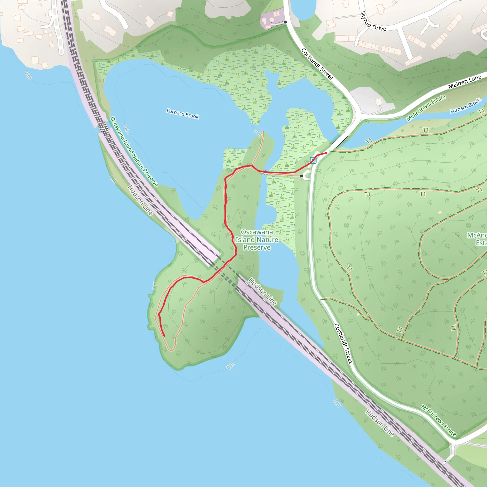 Oscawana Island Trail mobile static map