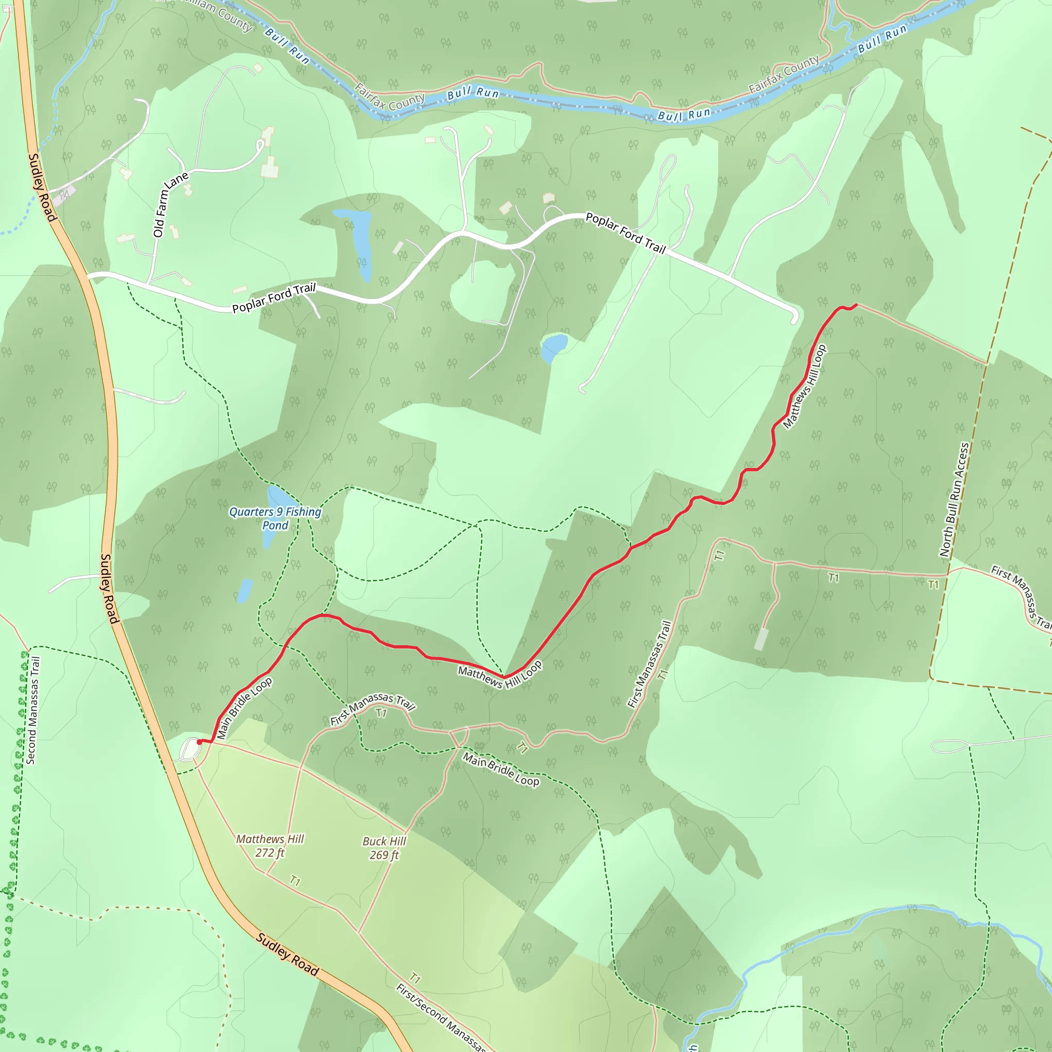 Matthews Hill Out and Back mobile static map