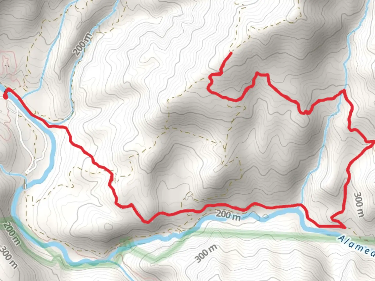 An image depicting the trail Canyon View Trail and McCorkle Trail and its surrounding area.