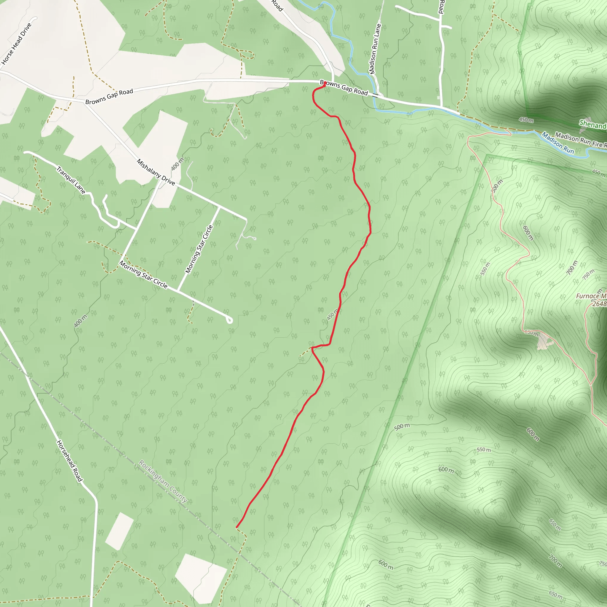 Stull Run Trail mobile static map