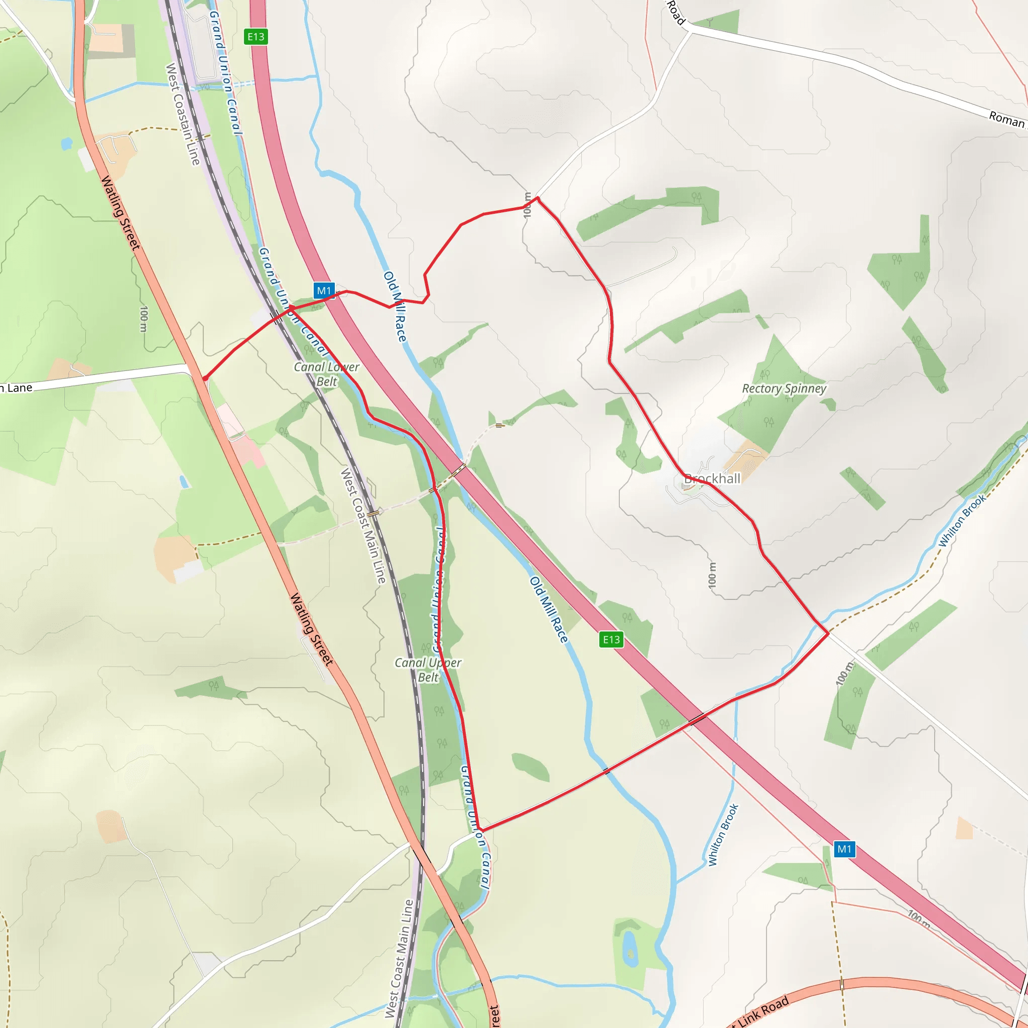 Brockhall and Grand Union Canal Walk mobile static map
