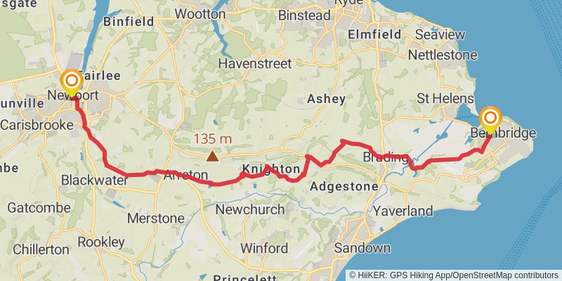 Lymington to Portsmouth Harbour - Isle Of Wight stage 3 Map