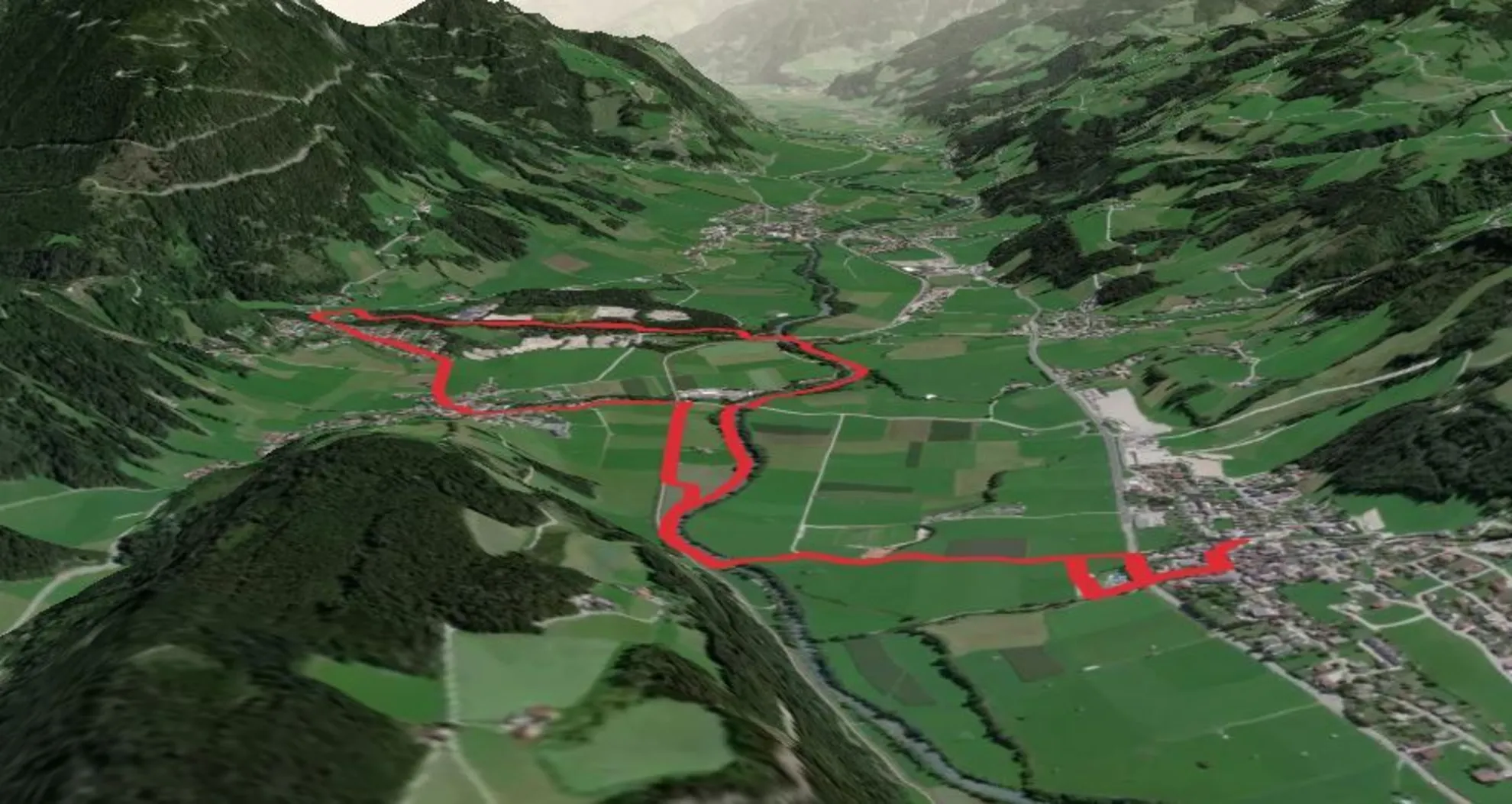 An image depicting the trail Markt Haus and Weißenbach Loop and its surrounding area.