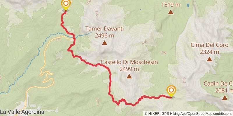 Dream Path - Traumpfad - Munich to Venice stage 25 Map
