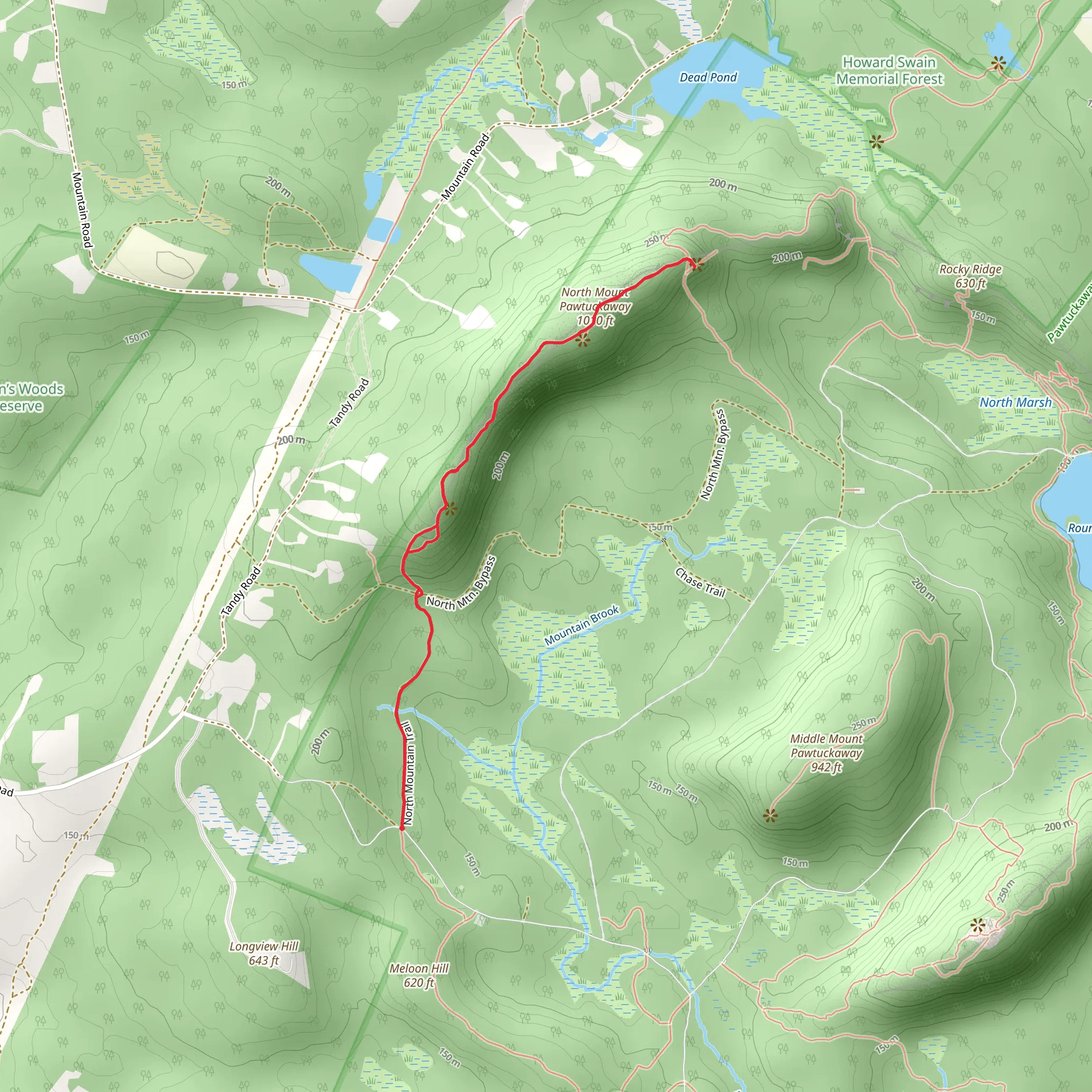 North Mount Pawtuckaway Trail mobile static map
