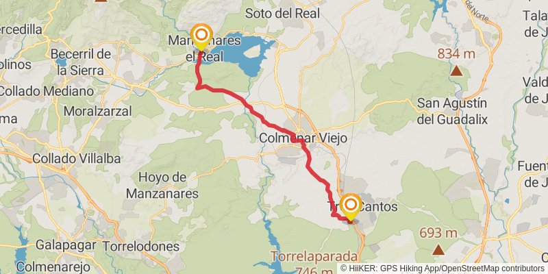 Ruta Jacobea Madrilena stage 2 Map