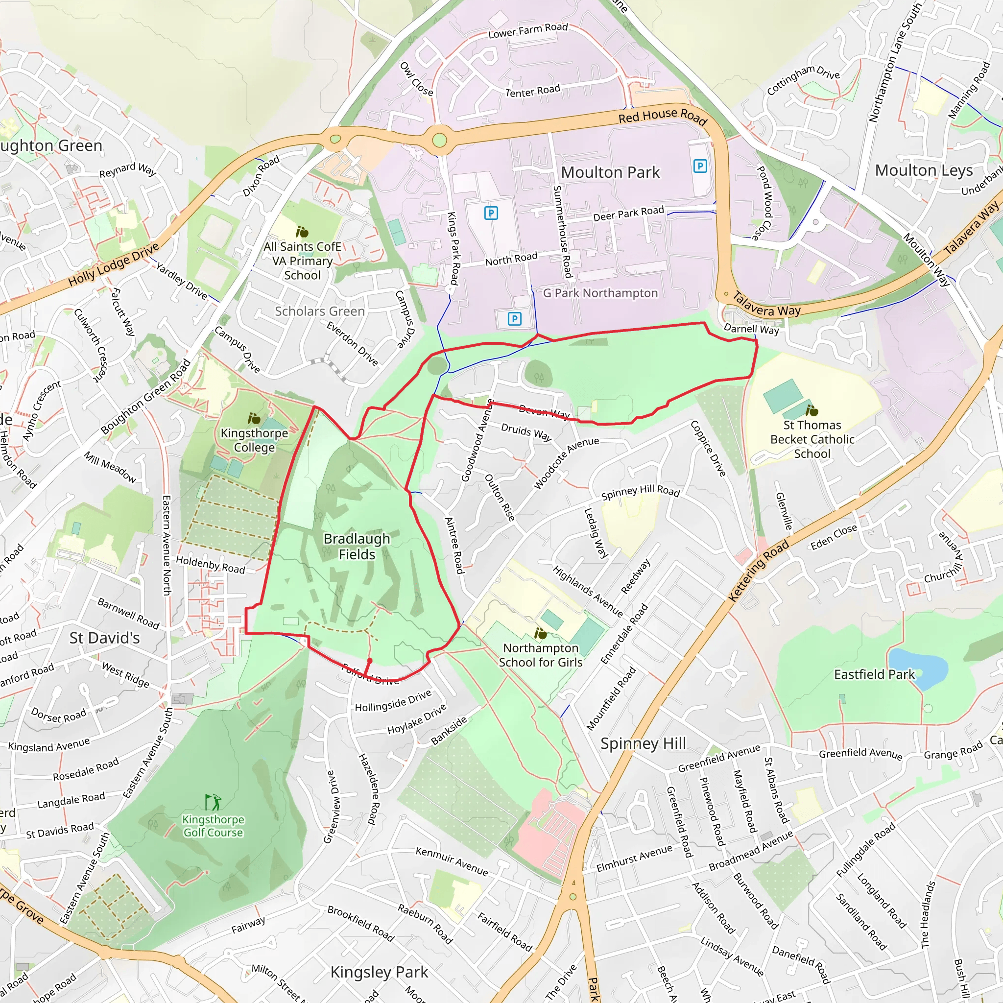 Bradlaugs Fields Loop mobile static map