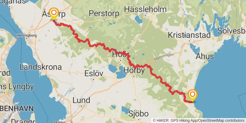 Skåneleden Trail spur 4 Map