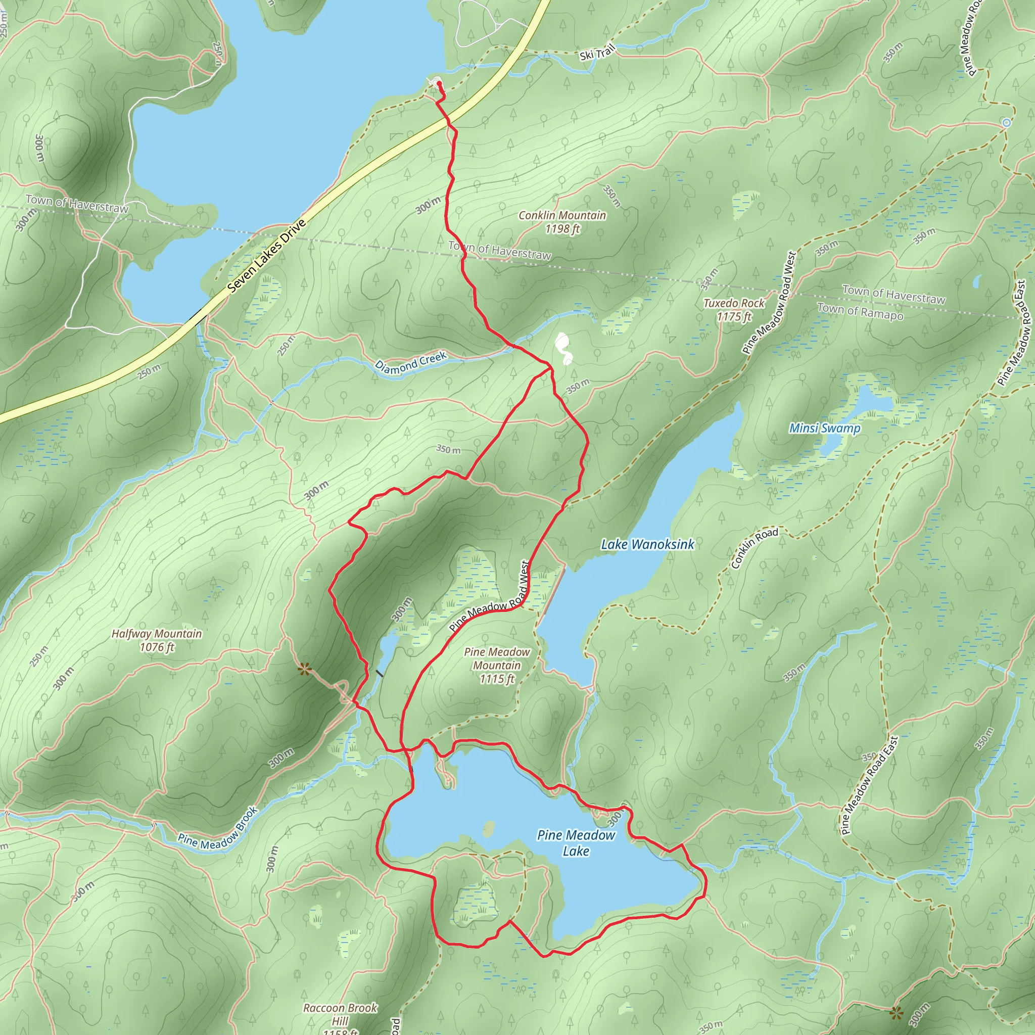 Pine Meadow Loop via 7 Hills Trail mobile static map