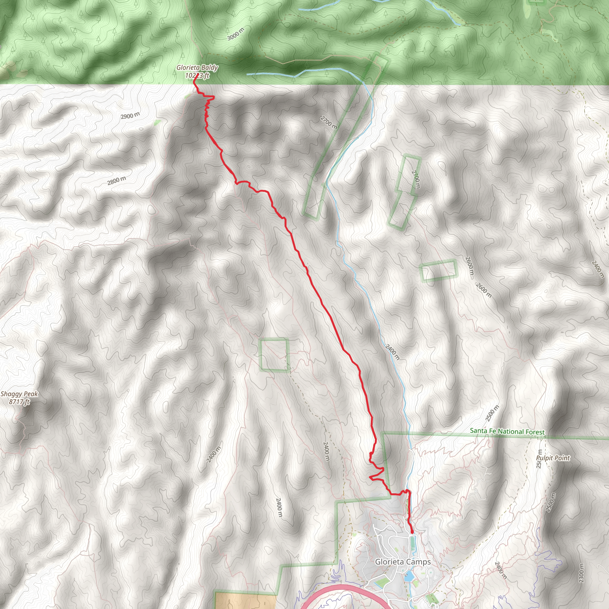 Glorieta Baldy Trail mobile static map