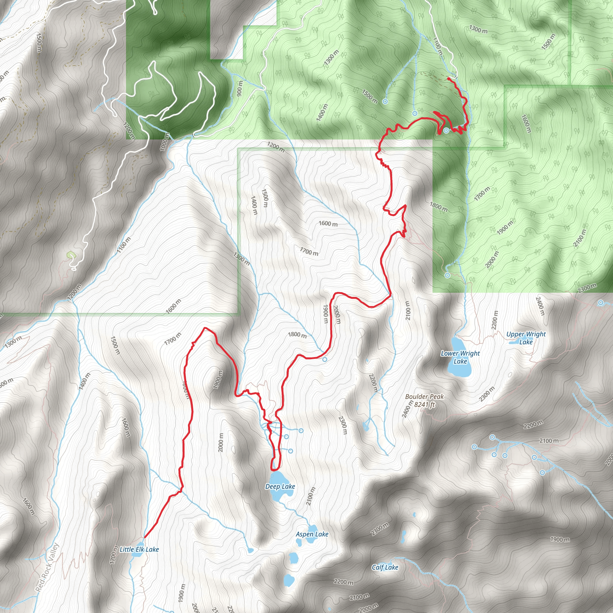 Little Elk Lake via Deep Lake Trail mobile static map
