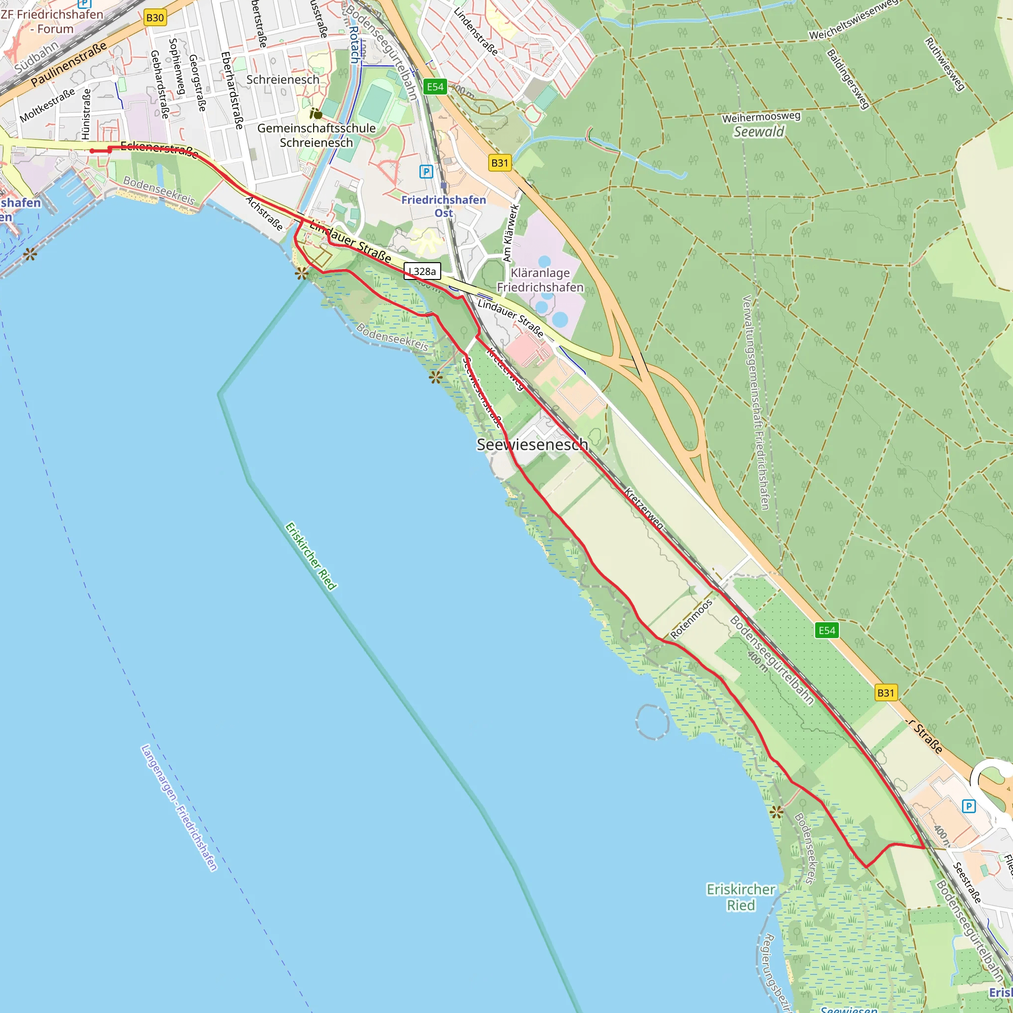 NSG Eriskircher Ried and Don Bosco Haus Loop mobile static map