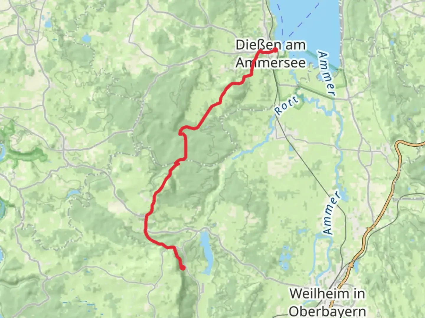 An image depicting the trail Dieben to Paterzell Walk and its surrounding area.
