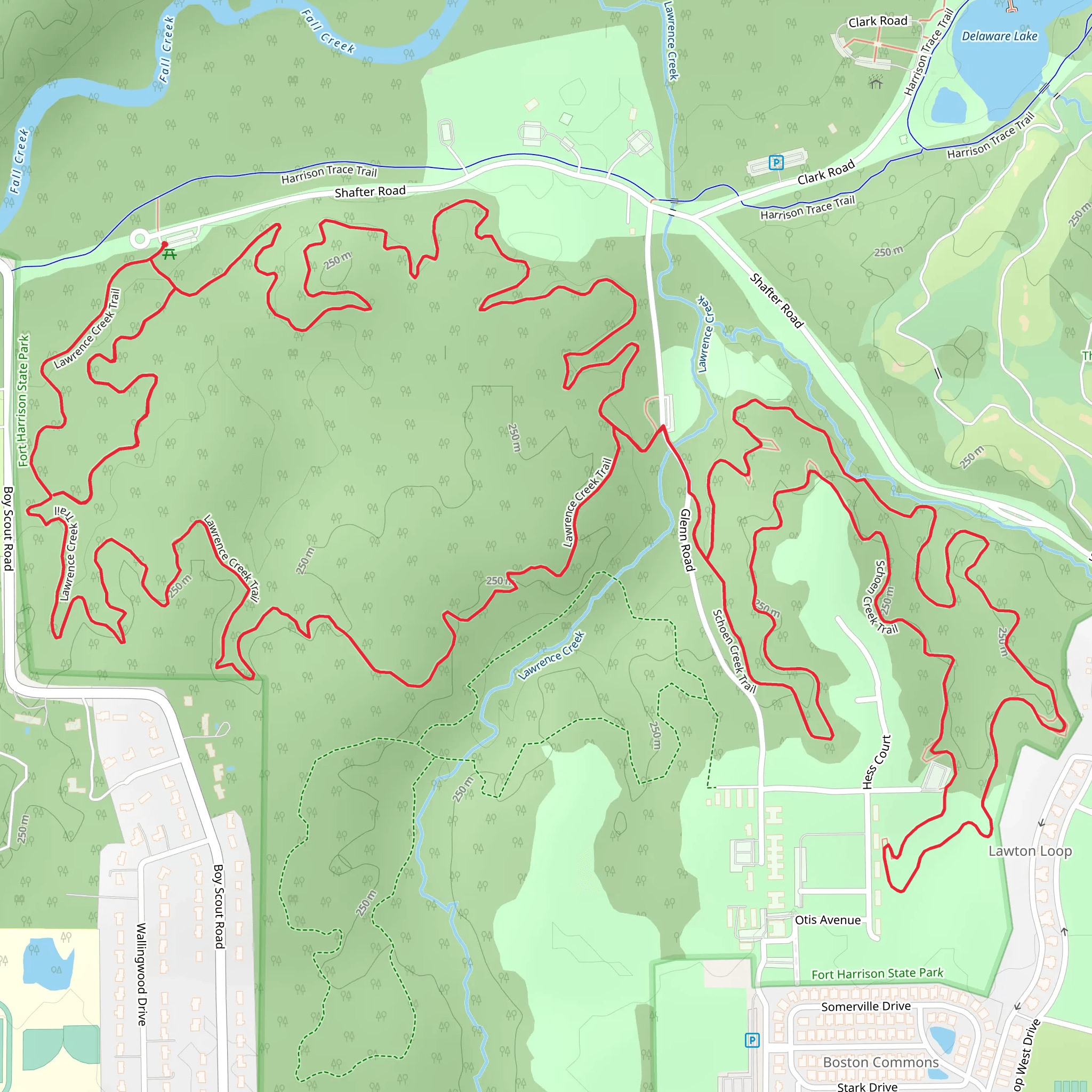 Lawrence Creek and Schoen Creek Loop Trail mobile static map