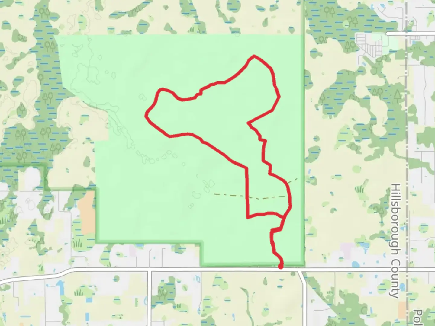 An image depicting the trail Central and Northeast Loop and its surrounding area.