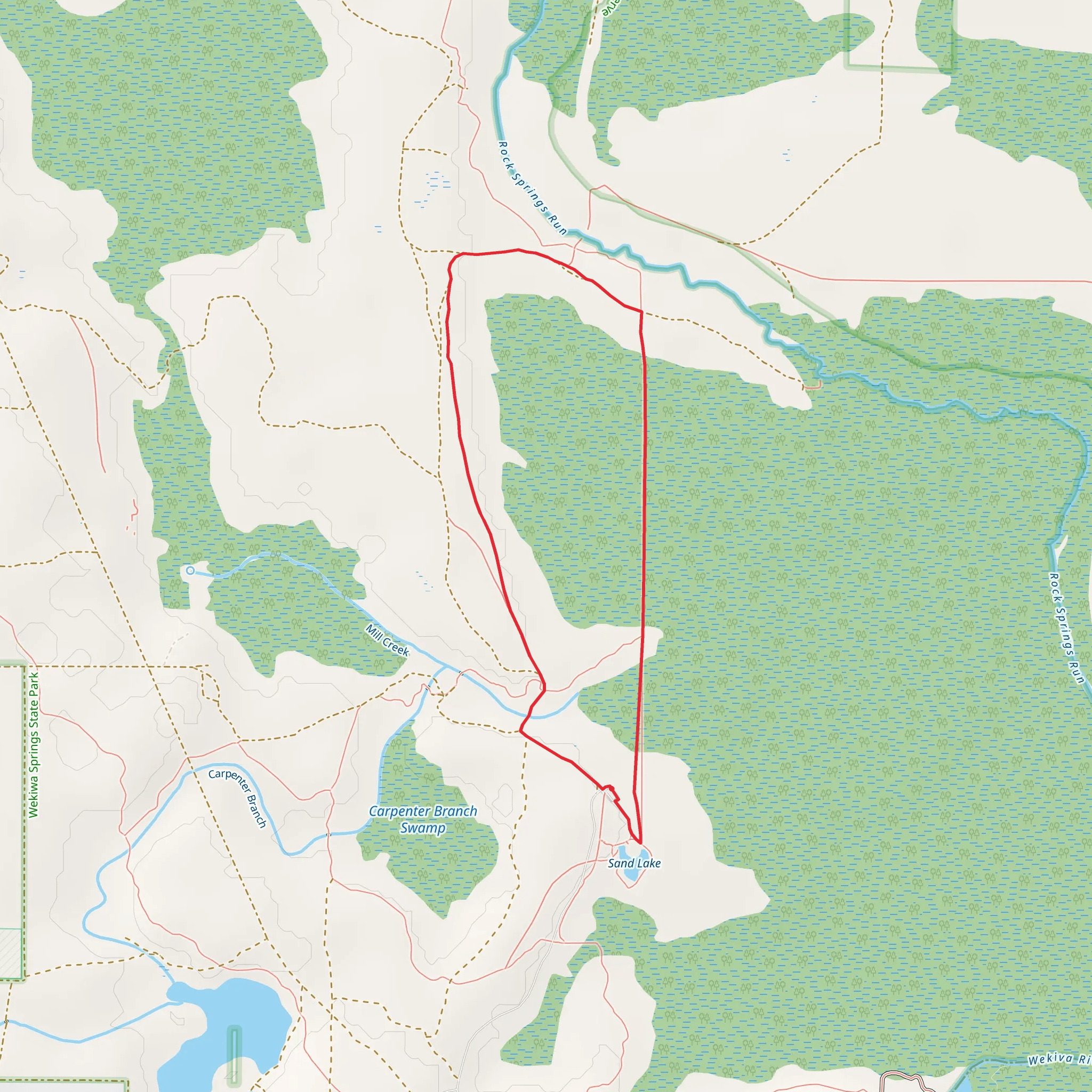 Wekiwa Springs State Park Loop - East mobile static map