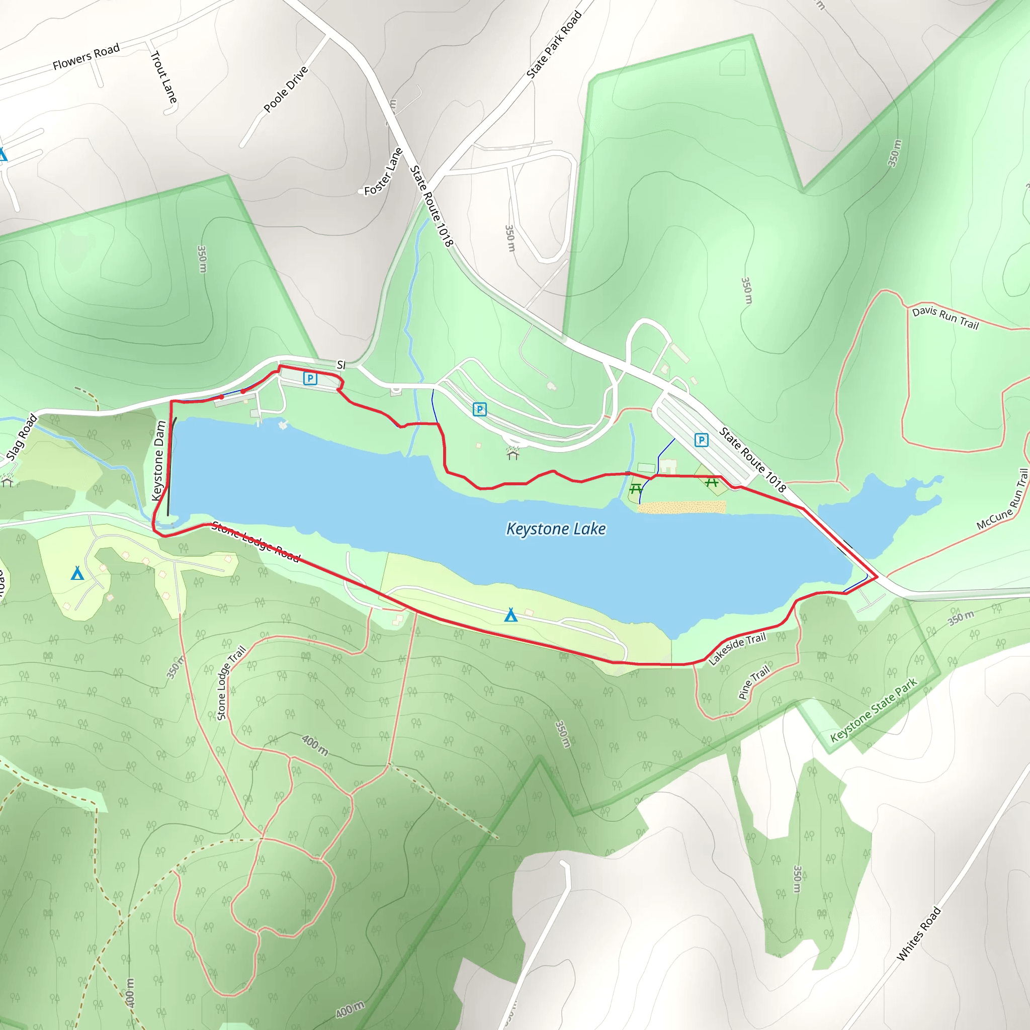 Keystone Lake Loop mobile static map