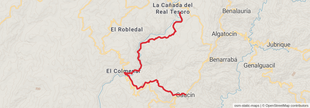 GR 141 Gran Senda de la Serranía de Ronda stage 3 Map