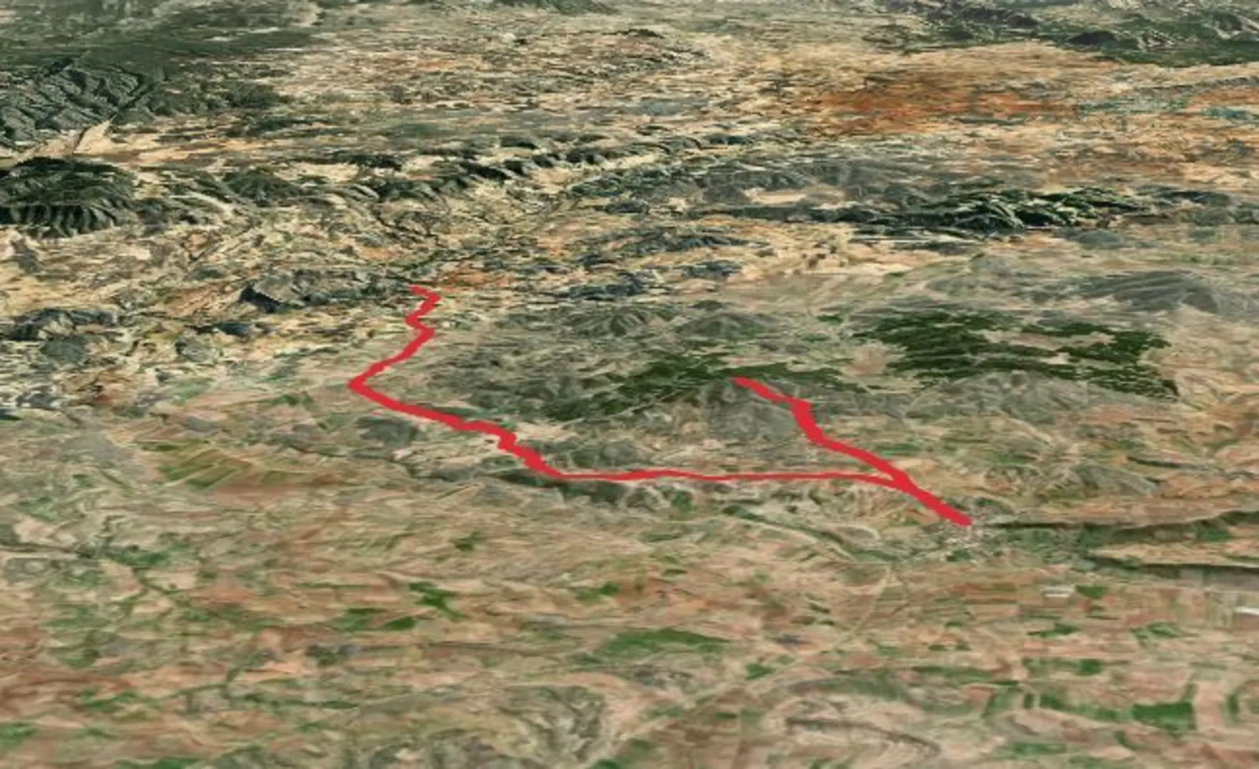 An image depicting the trail Moyuela - Moneva PR Z 28 and its surrounding area.