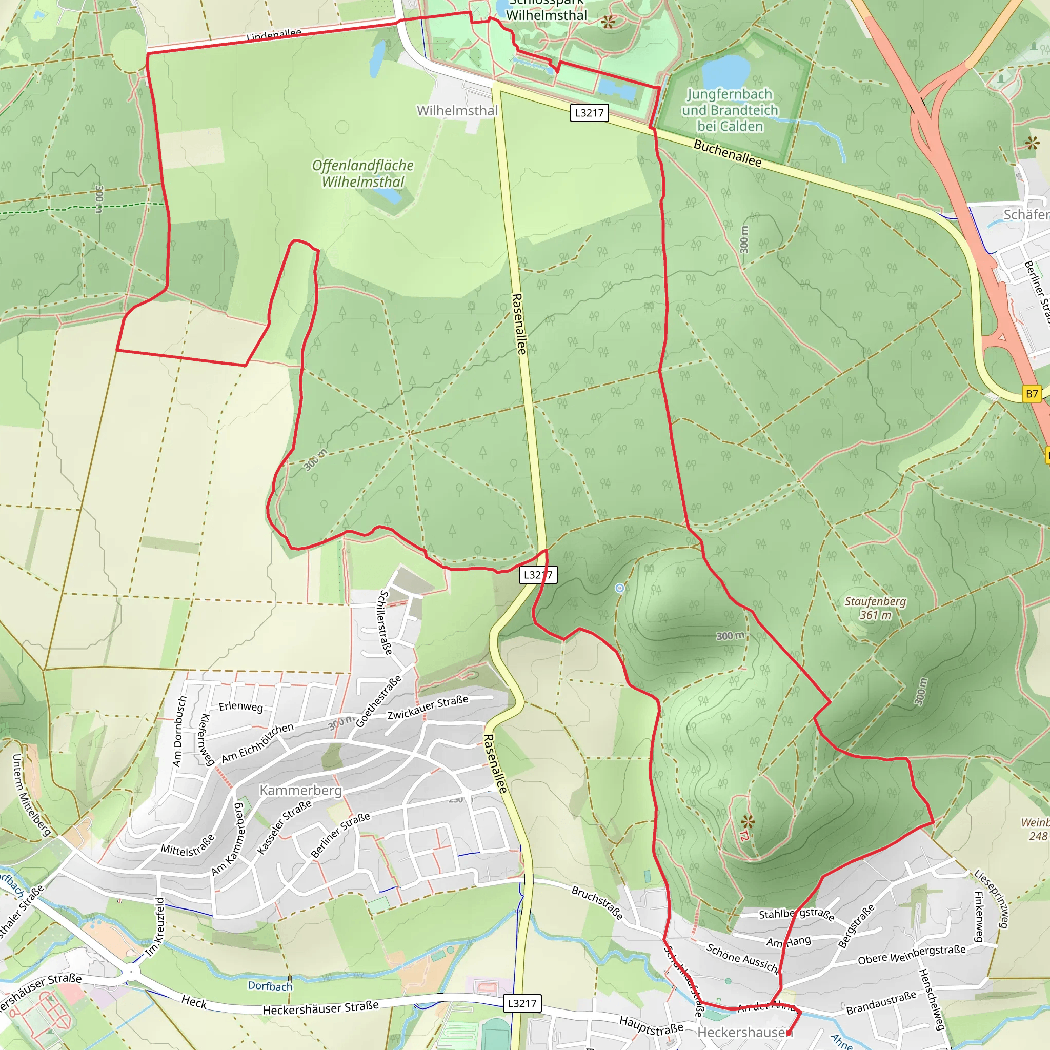 Ahnatal Hessenweg Loop mobile static map