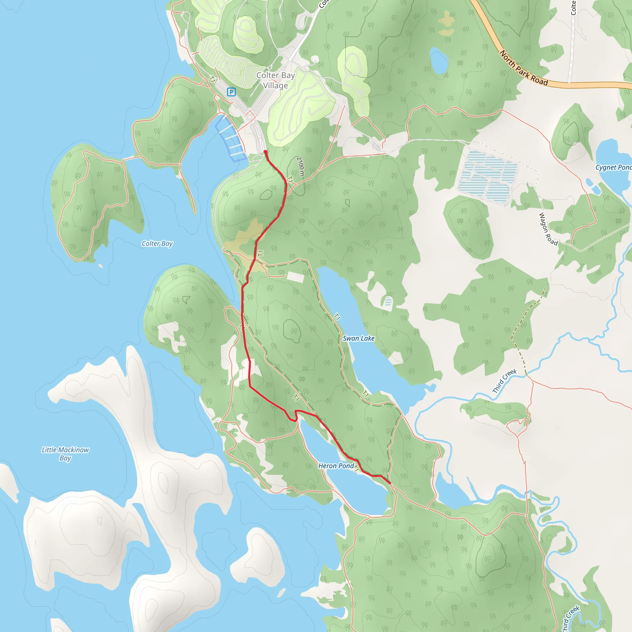 Jackson Lake Overlook via Hermitage Point Trail mobile static map