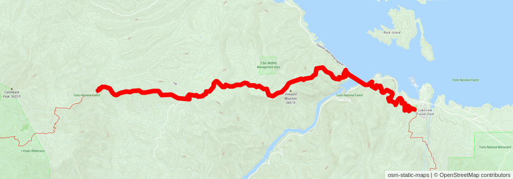 Southwestern Horseshoe Trail stage 89 Map