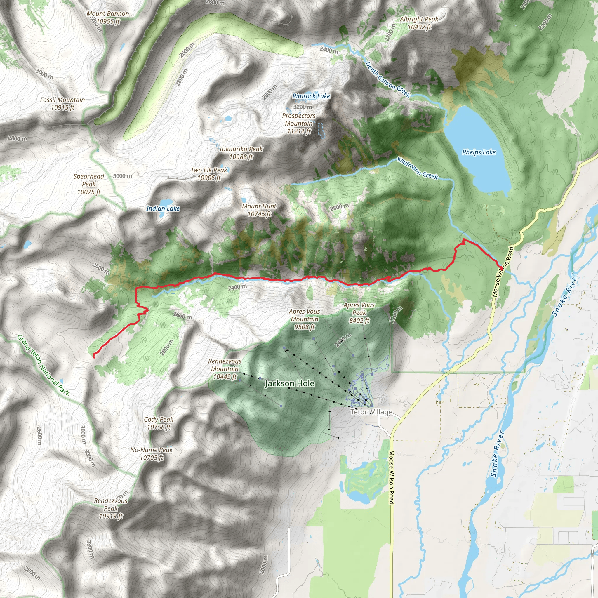 South Fork Granite Canyon via Granite Canyon Trail mobile static map