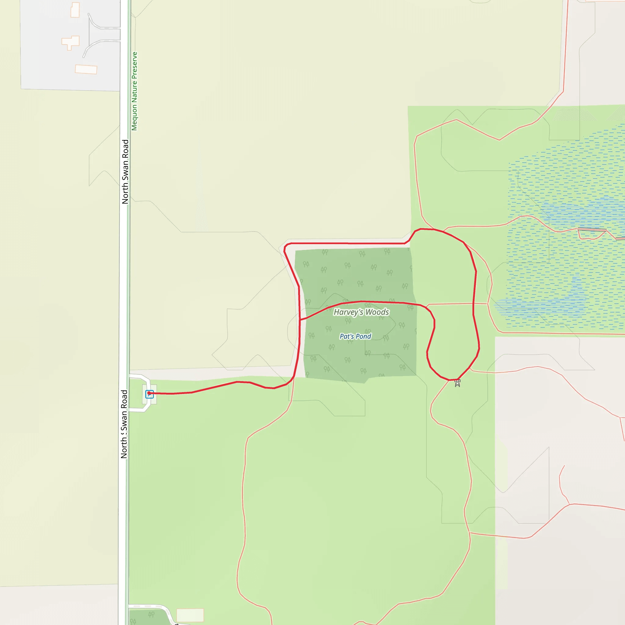 Harvey's Woods Loop mobile static map