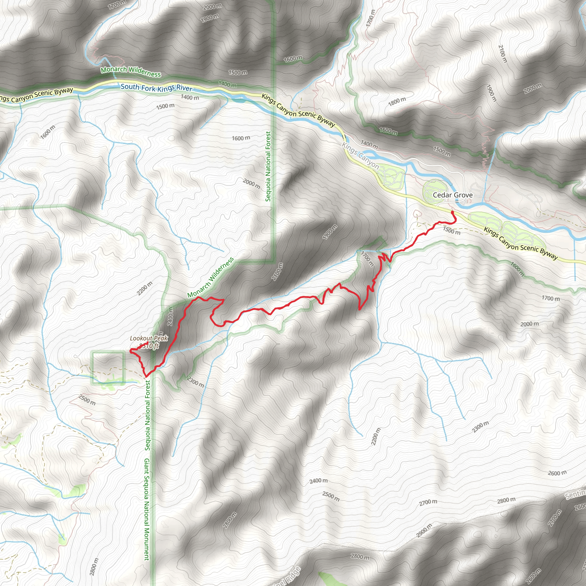 Lookout Peak via Don Cecil Trail mobile static map