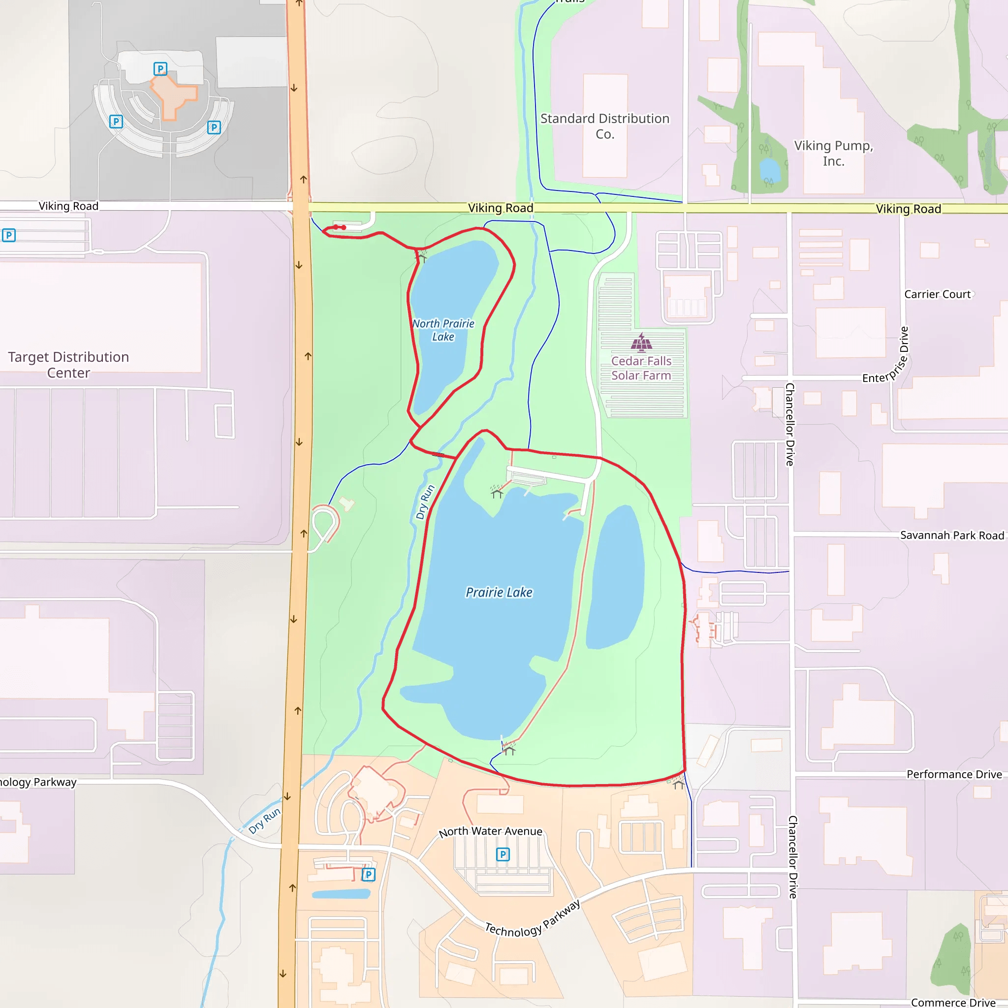 North Prairie Lake and North Prairie Lake Loop mobile static map