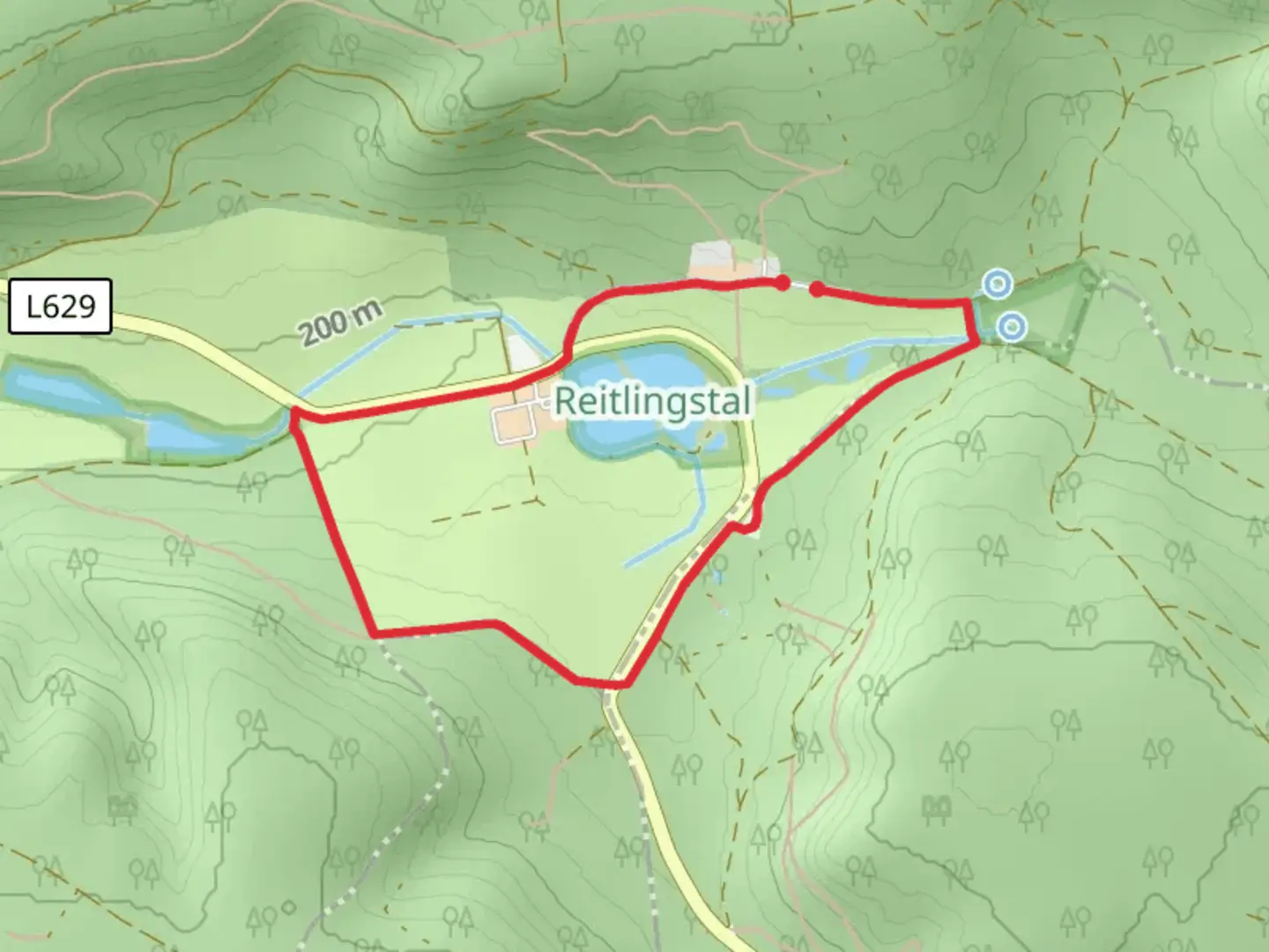 An image depicting the trail Großer Teich Loop via Elm Rundwanderweg 29 and its surrounding area.