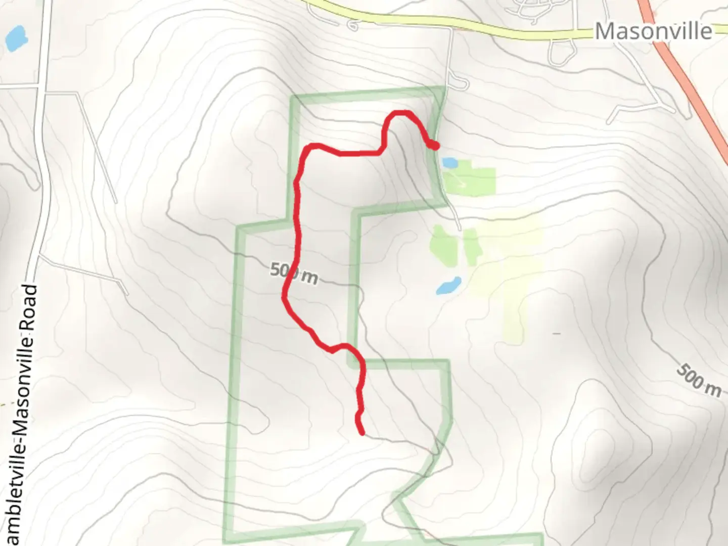 An image depicting the trail Getter Hill Trail and its surrounding area.