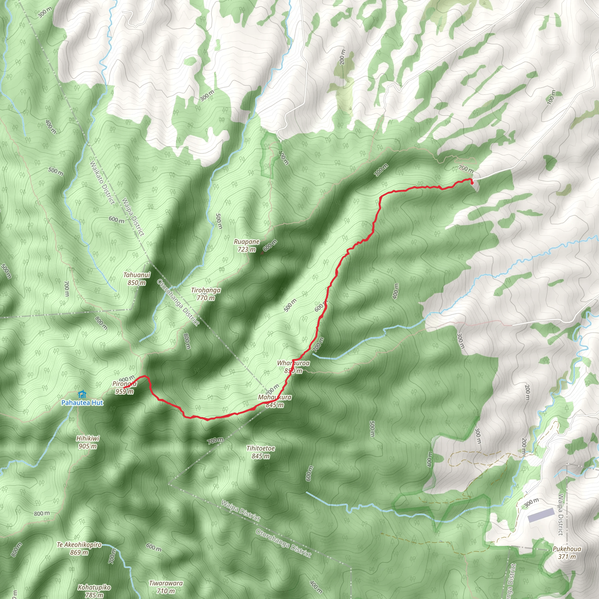 Pironga Summit via Mahaukura Track mobile static map