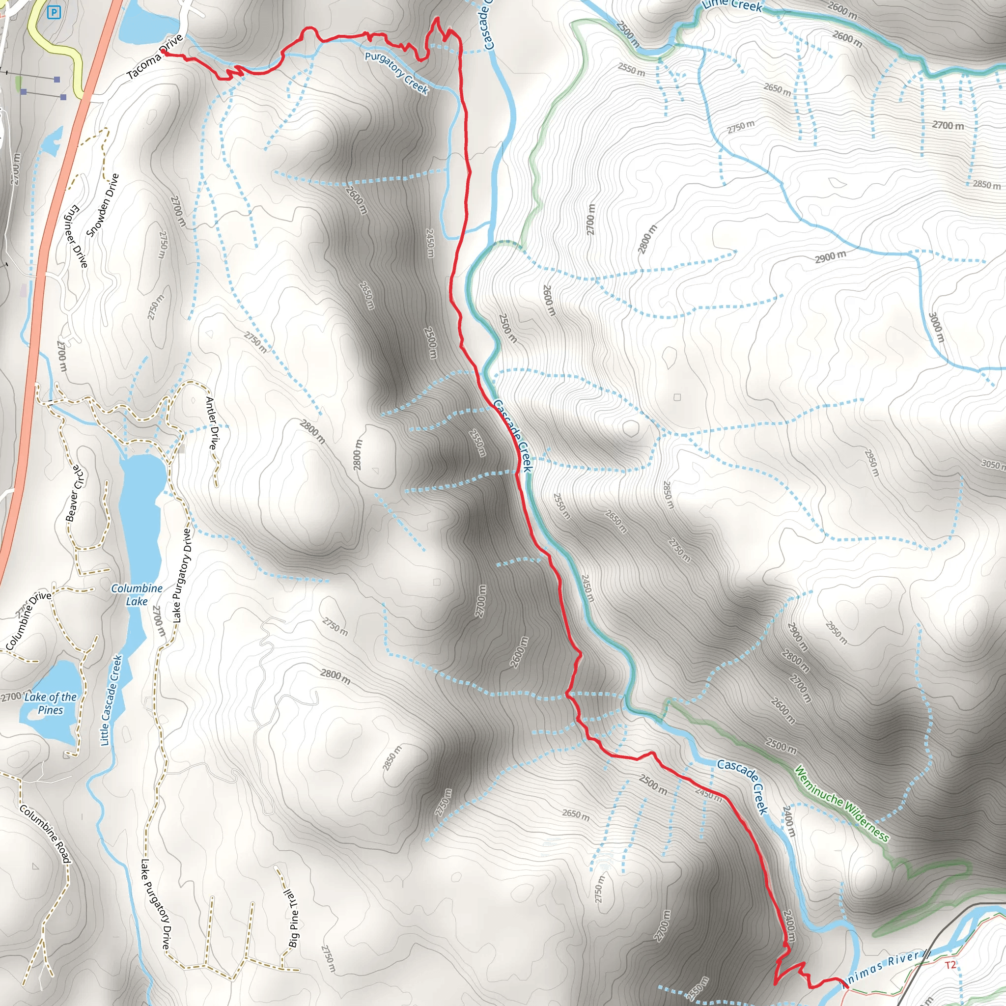 Purgatory Trail mobile static map