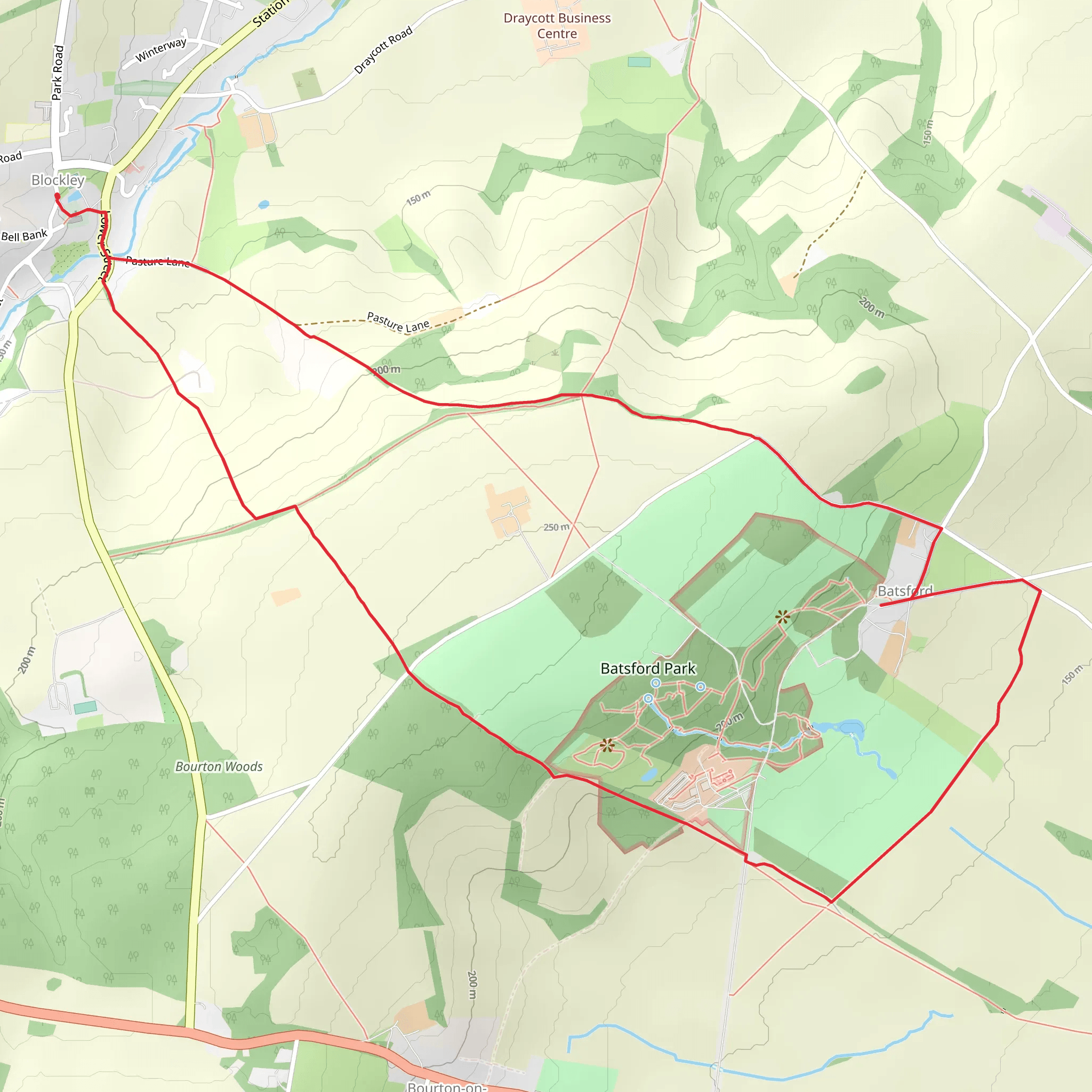 Batsford Park via Monarch's Way mobile static map