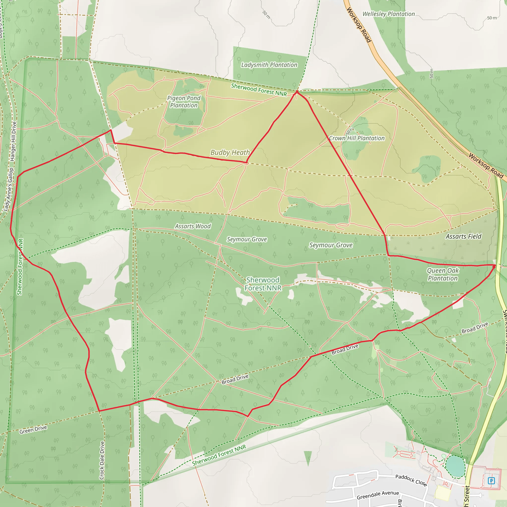 Sherwood Forest Loop mobile static map