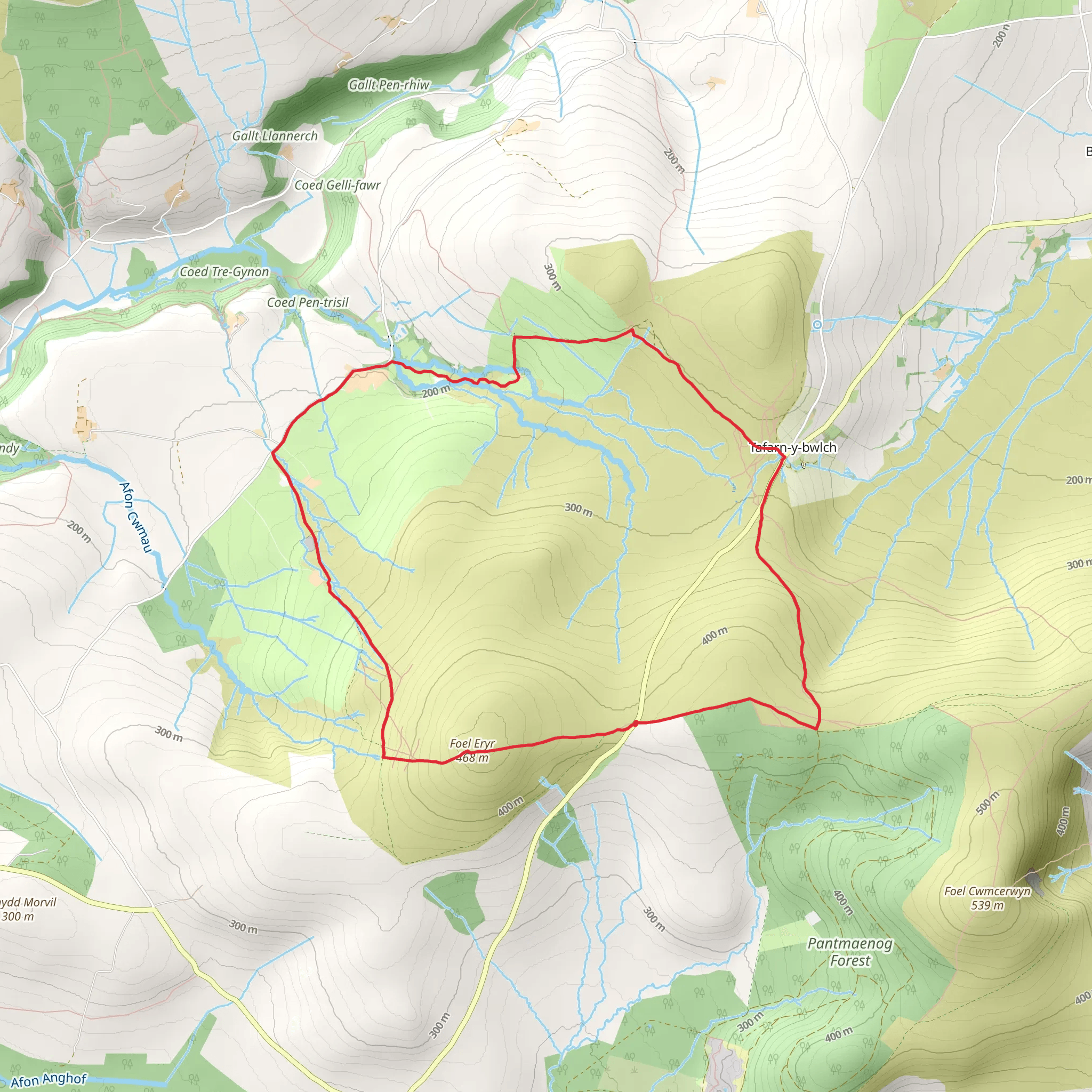 Foel Eryr Circular - Preseli Hills mobile static map