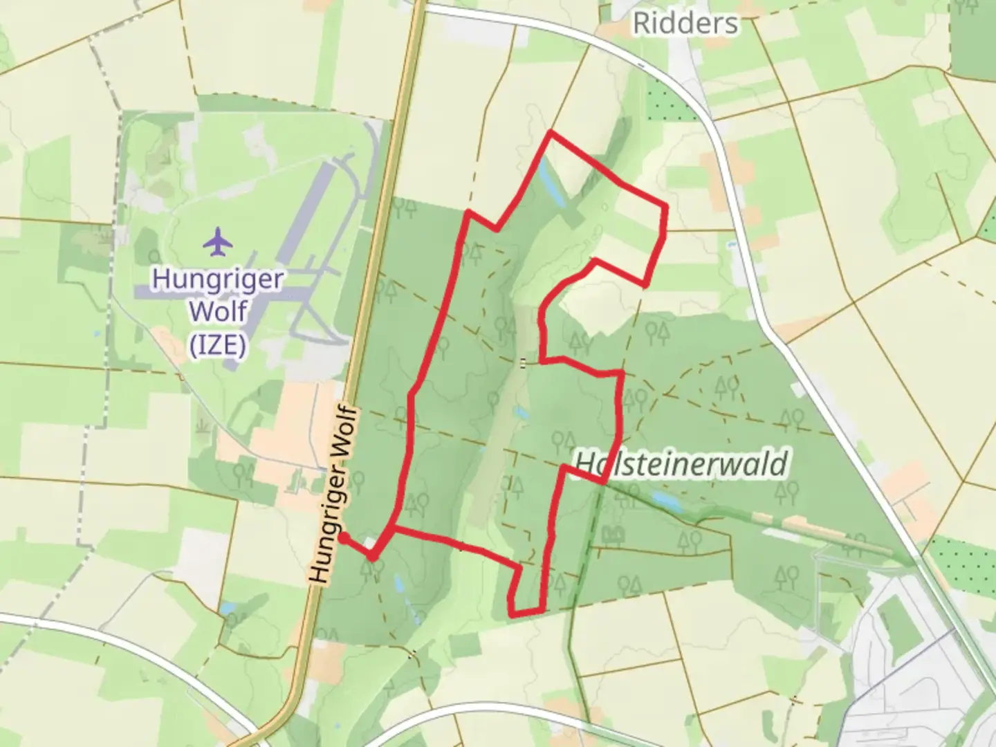 An image depicting the trail Bismarck Hohe, Loignybrucke and Holsteinerwald Loop and its surrounding area.
