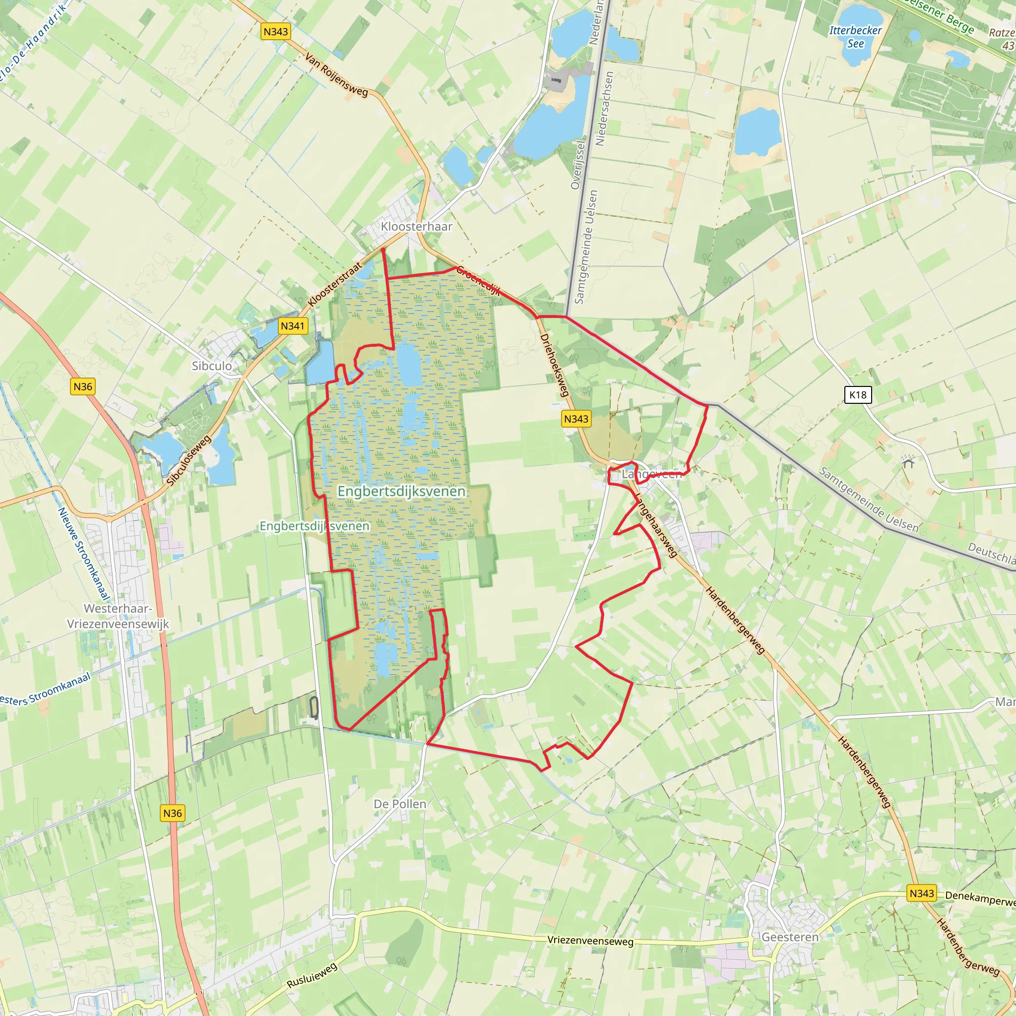 Engbertsdijksvenen and Hoevenwegsvenen Loop mobile static map