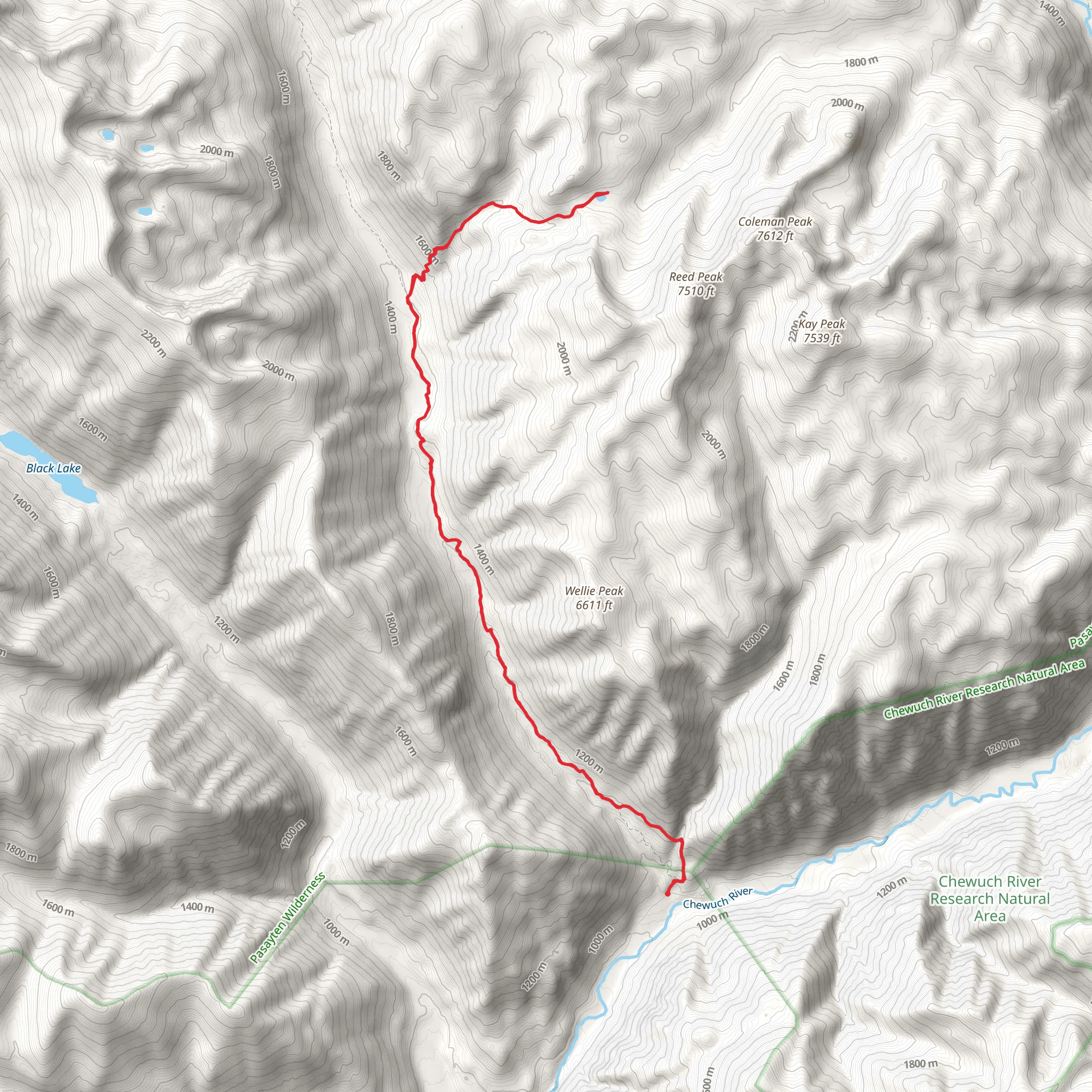 Meadow Lake via Andrews Creek Trail mobile static map