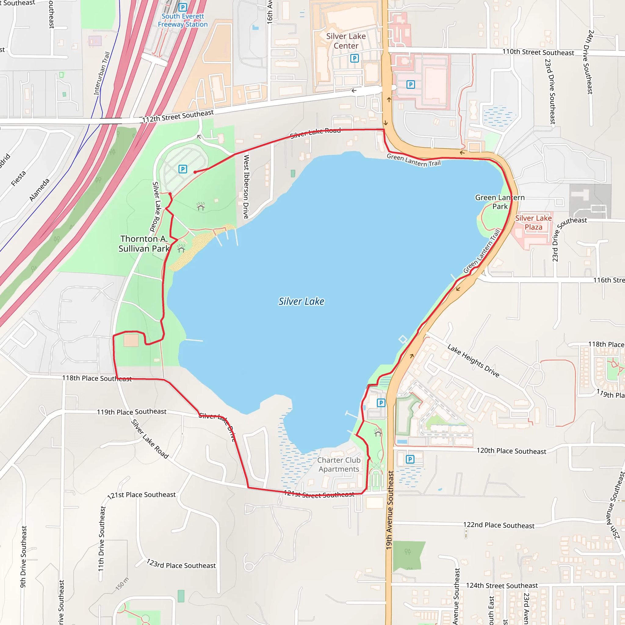 Silver Lake and Green Lantern Trail mobile static map