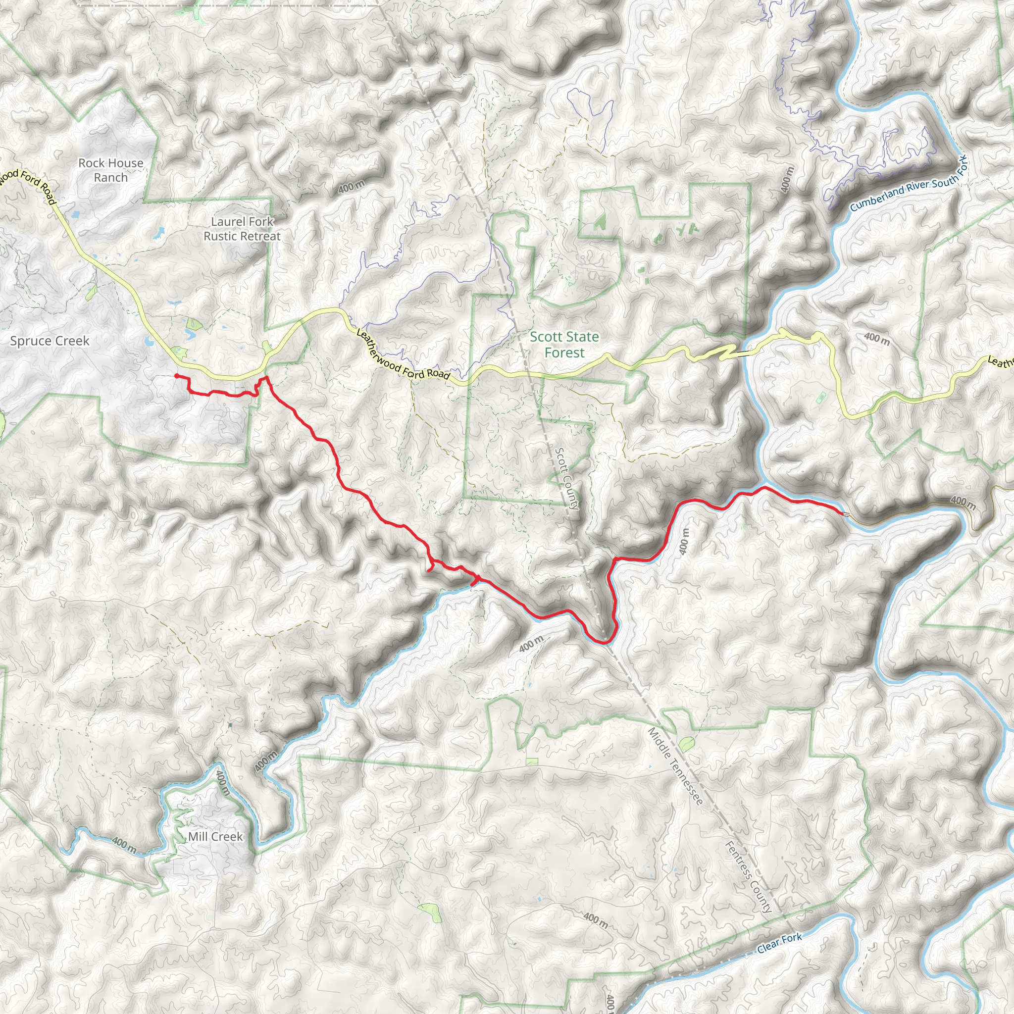 Spruce Creek Trail and Oneida and Western Railroad mobile static map