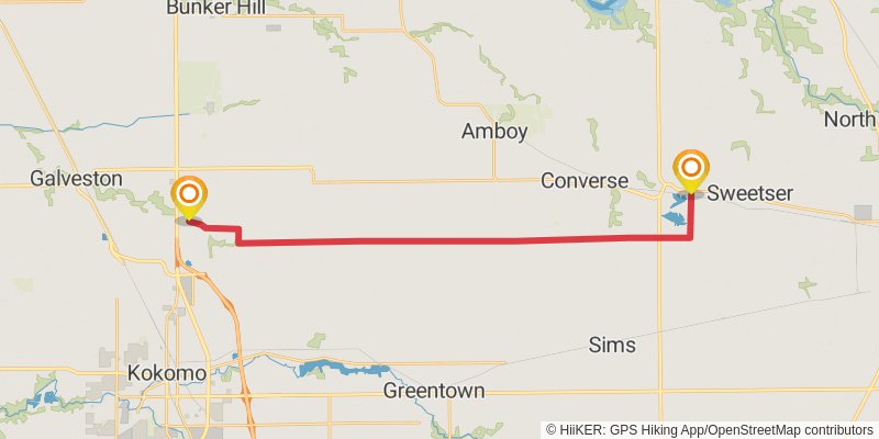 American Discovery Trail North Route - Indiana stage 8 Map