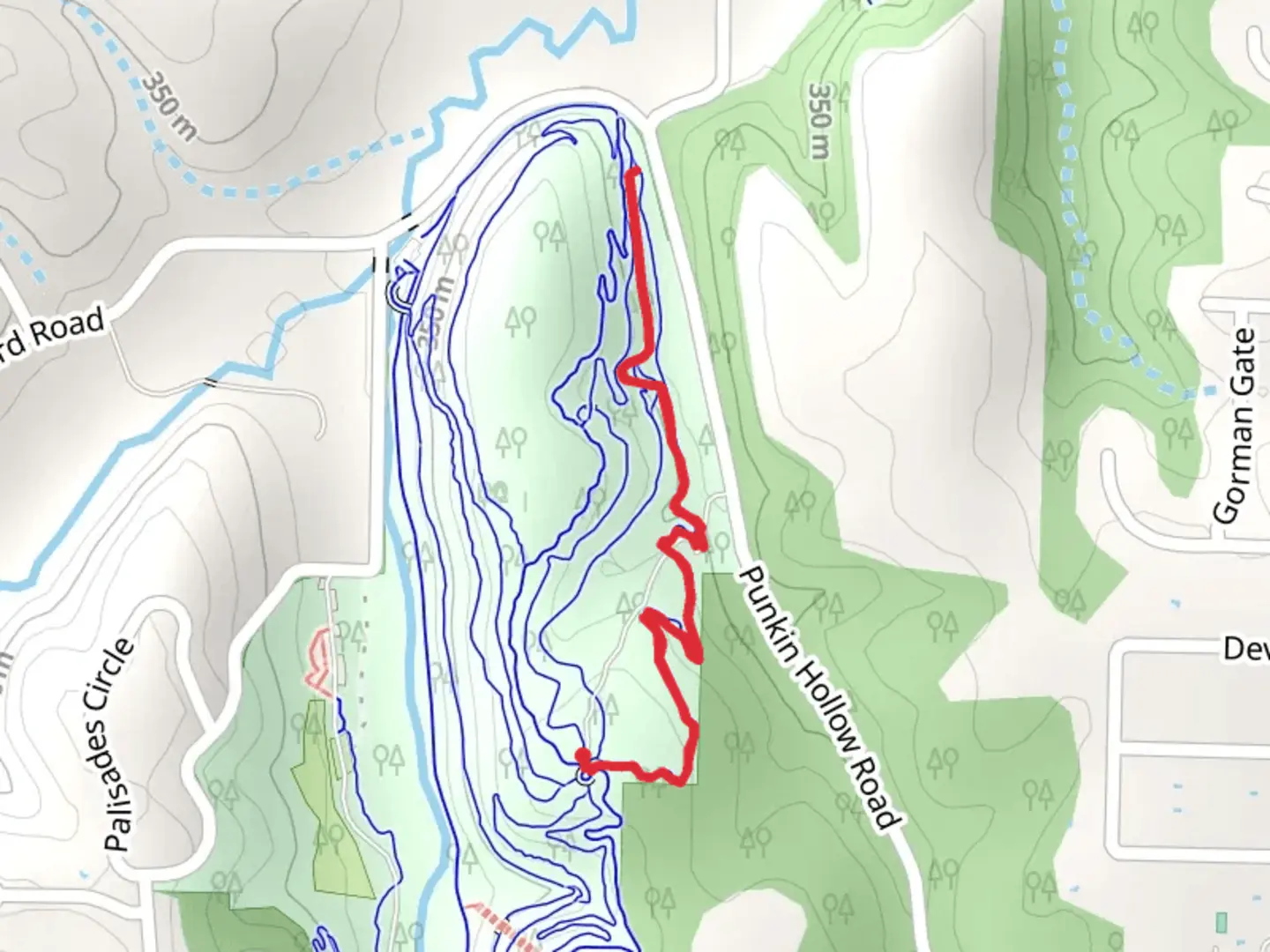 An image depicting the trail Fireline and its surrounding area.