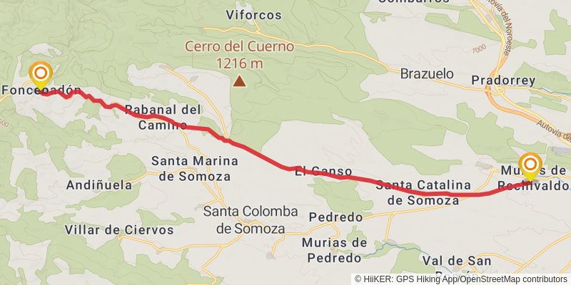 Camino de Santiago Francés stage 27 Map