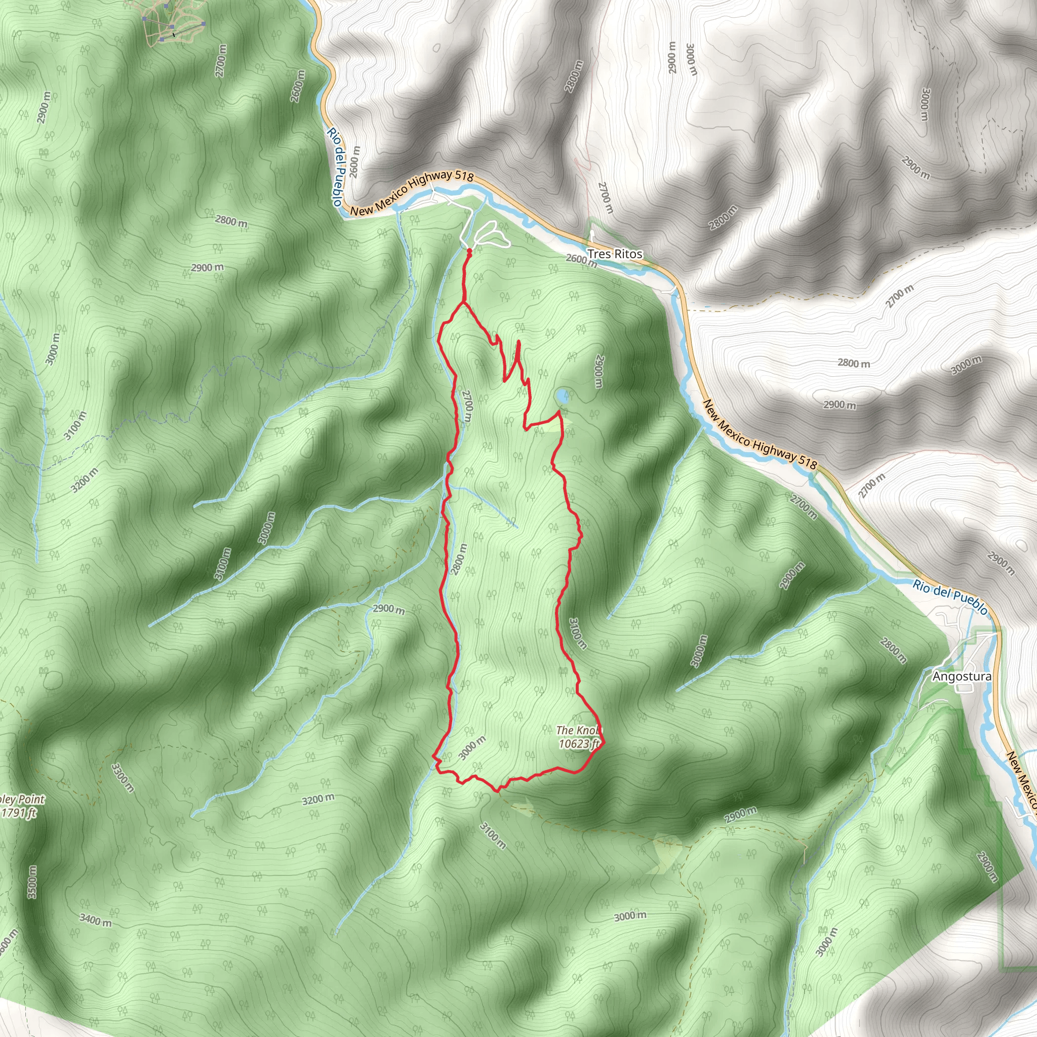 Indian Lake and Agua Piedra Loop Trail mobile static map