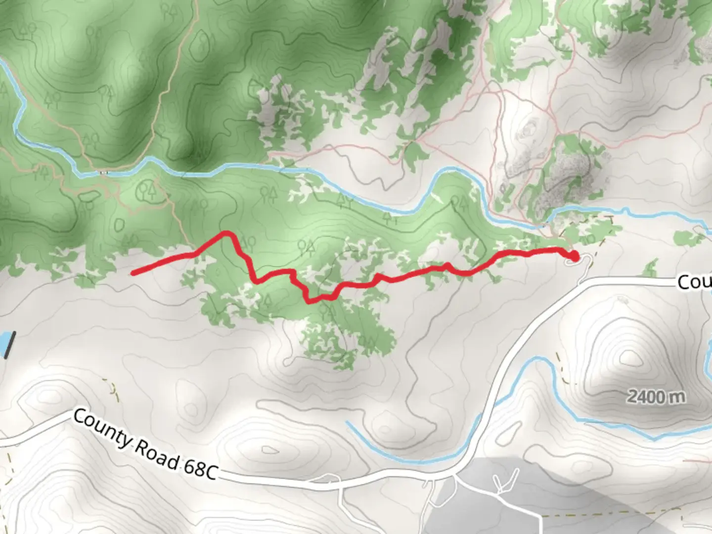 An image depicting the trail Elkhorn Creek Trail and its surrounding area.