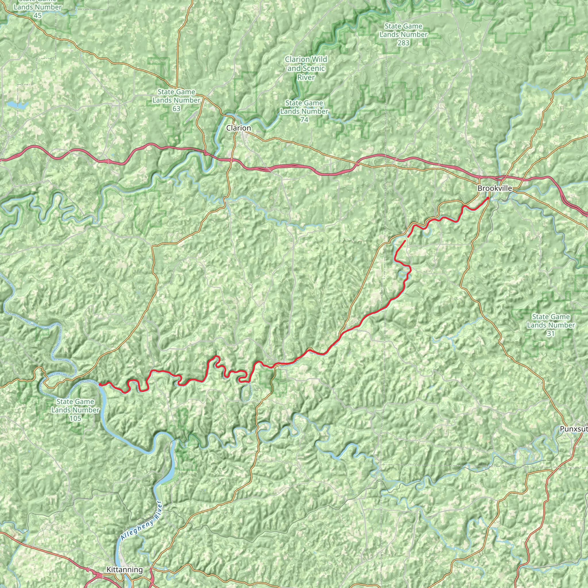 Redbank Valley Trail mobile static map