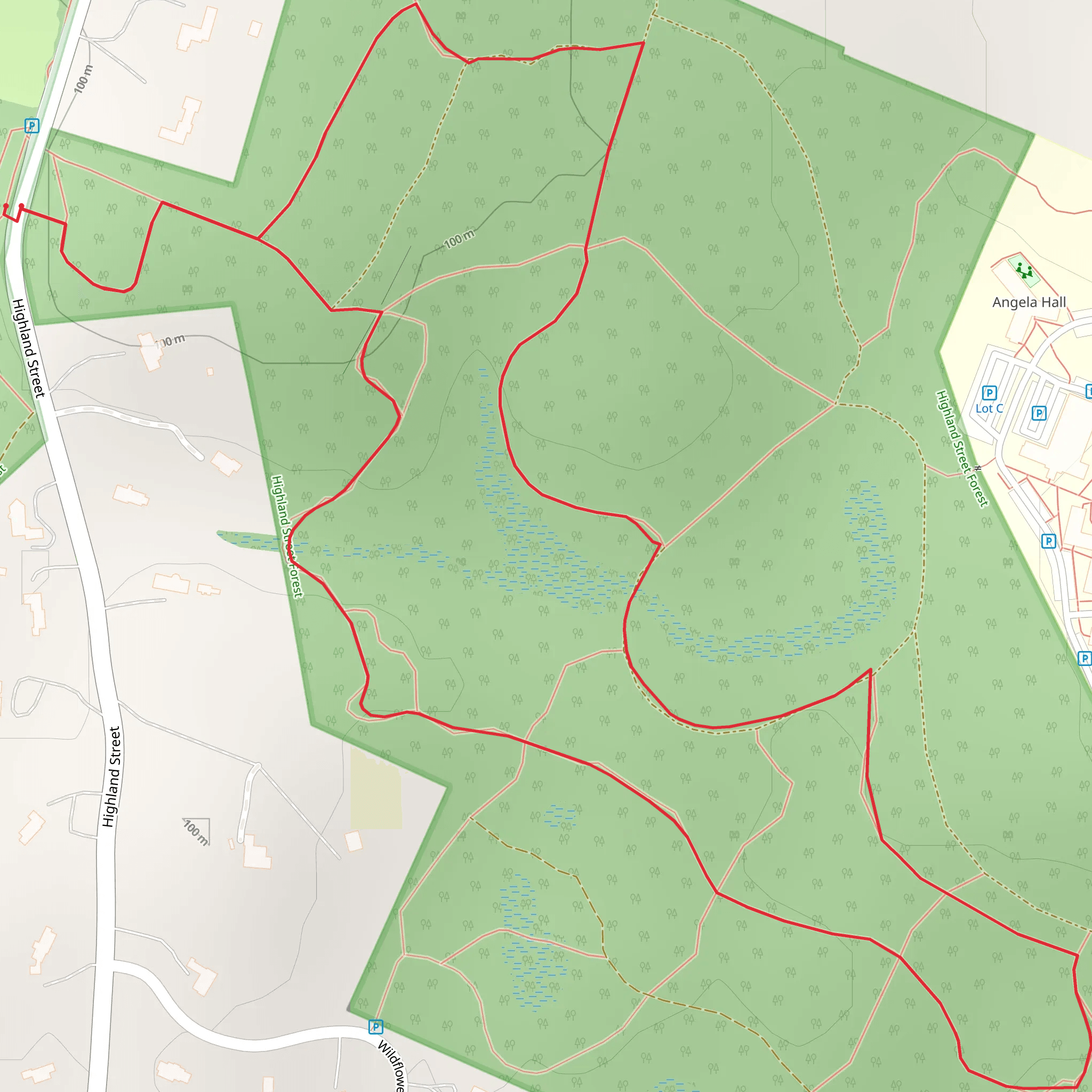 Highland Street Loop mobile static map