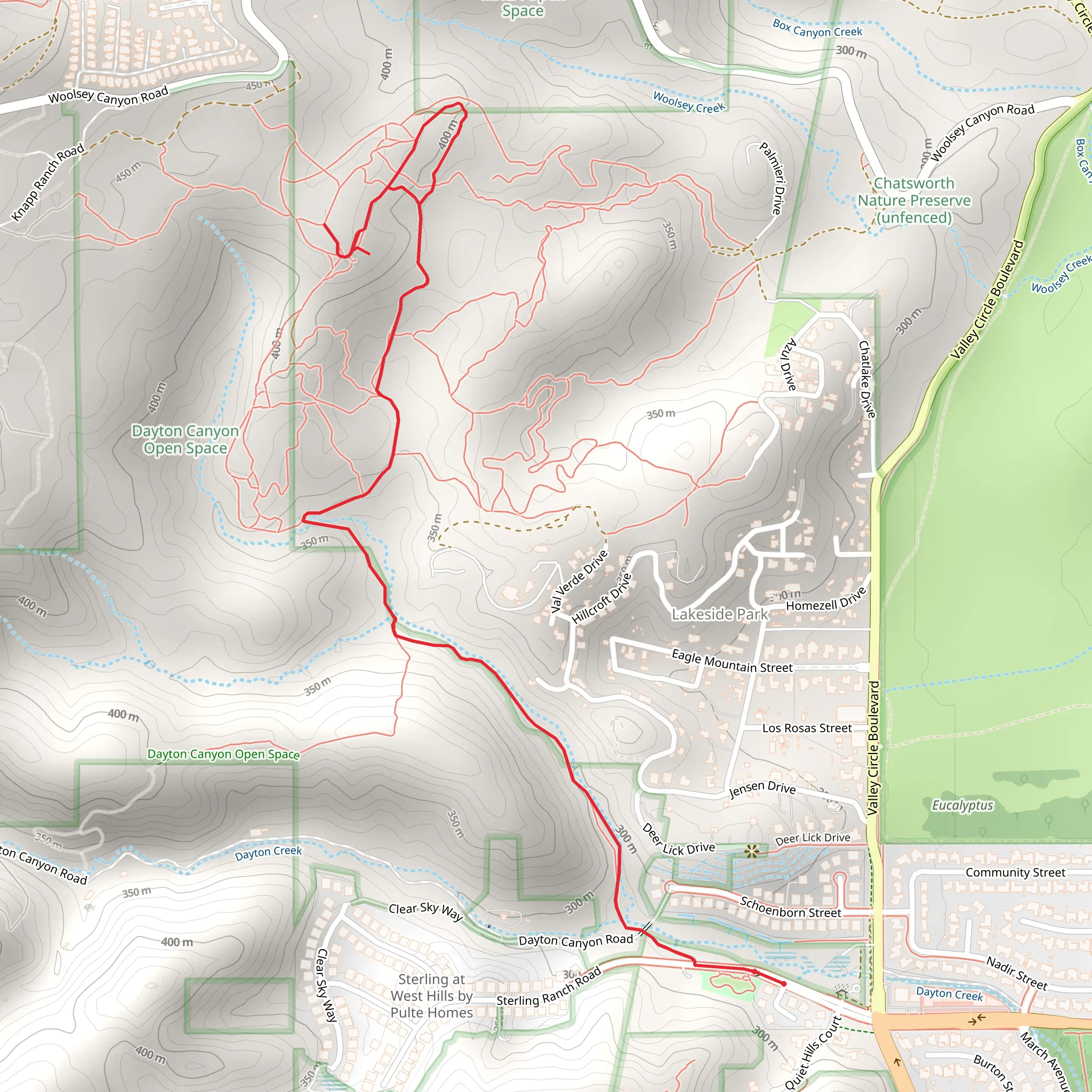 Dayton Canyon Open Space mobile static map
